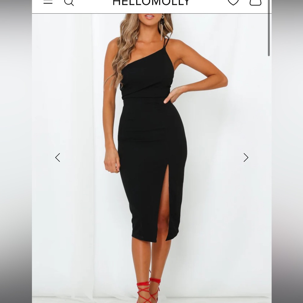 Hello Molly One Shoulder Black Dress
